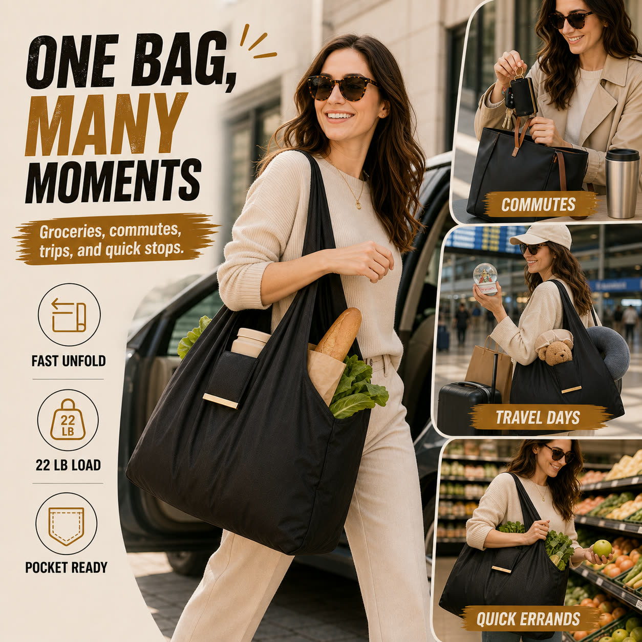 Baggkeys one bag for groceries commutes travel and errands