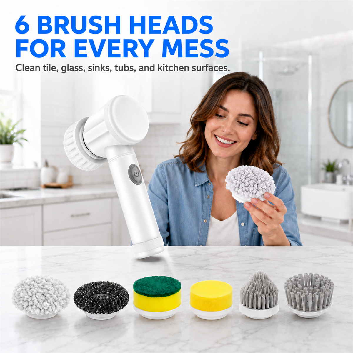 Vortiqo® 6-in-1 Cordless Electric Spin Scrubber（upsell）