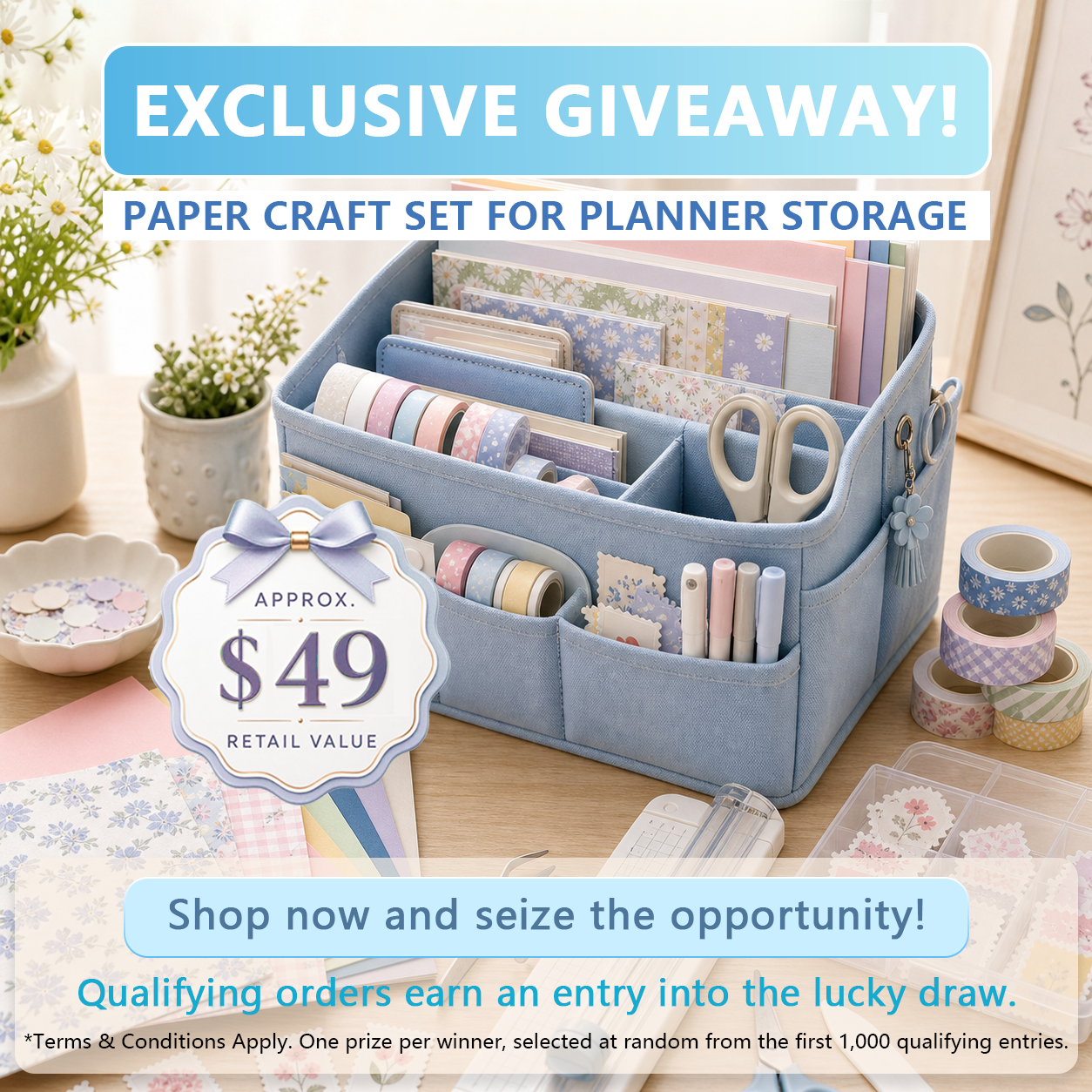 Exclusive giveaway craft organizer gift set