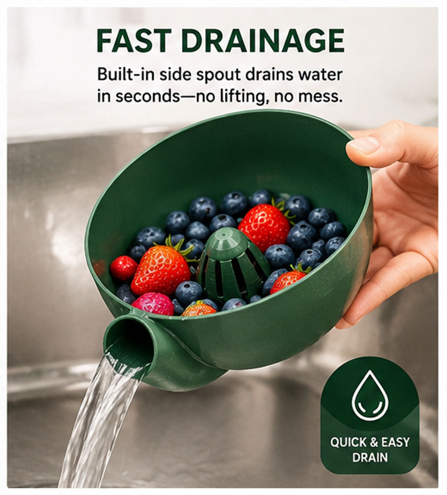 BerryVora® Swirl & Drain Washing Bowl
