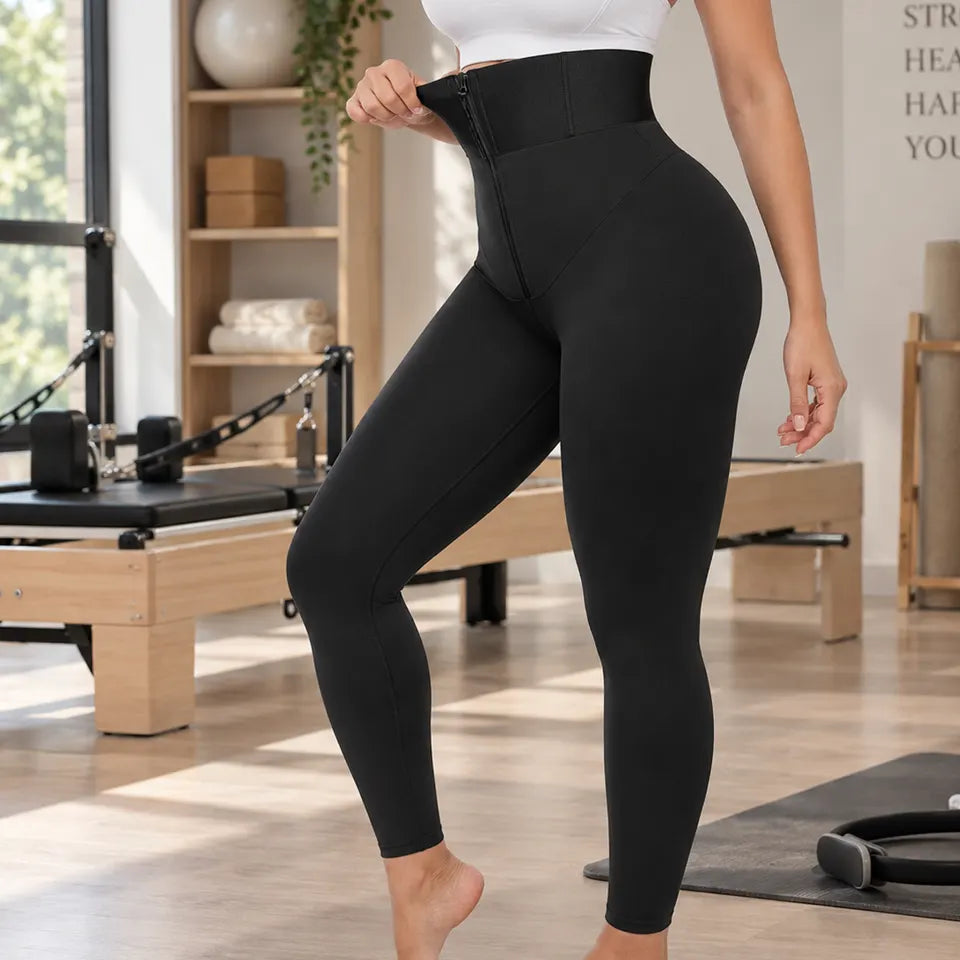 Our tummy-control yoga leggings with smooth high waist shaping and a polished activewear fit