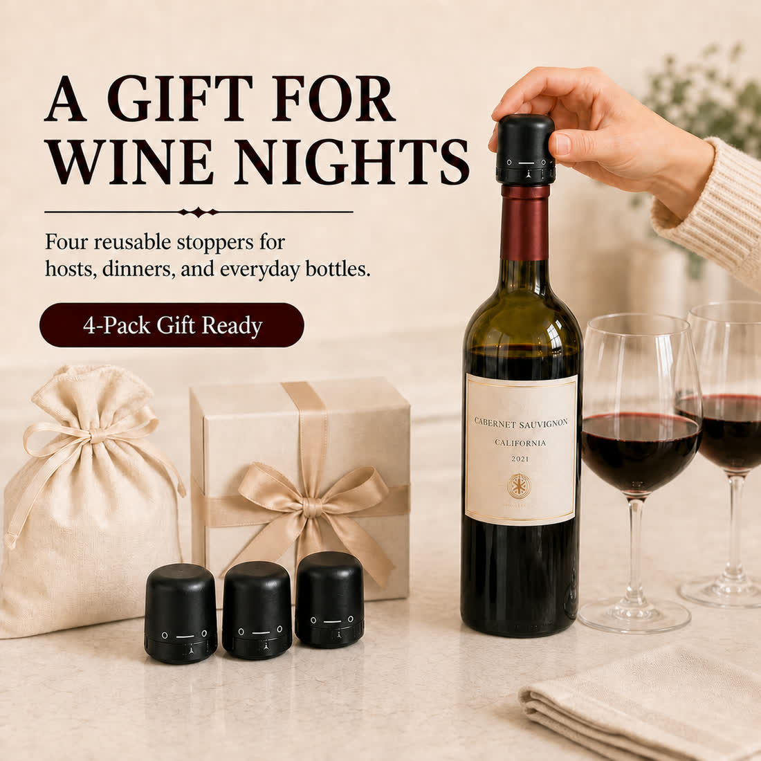 🔥 LAST DAY DEAL — 🍷 Premium Vacuum Wine Stopper – Keep Wine Fresh Longer with Airtight Seal