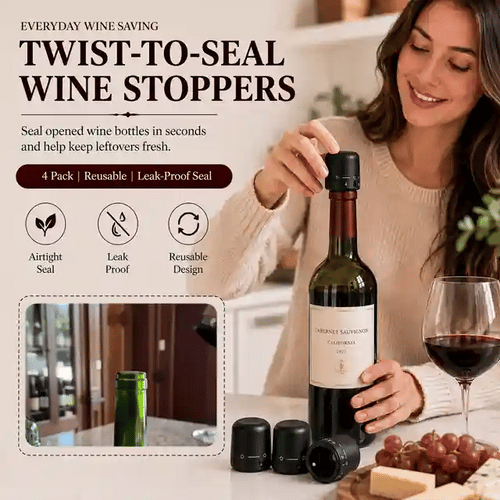 🔥 LAST DAY DEAL — 🍷 Premium Vacuum Wine Stopper – Keep Wine Fresh Longer with Airtight Seal
