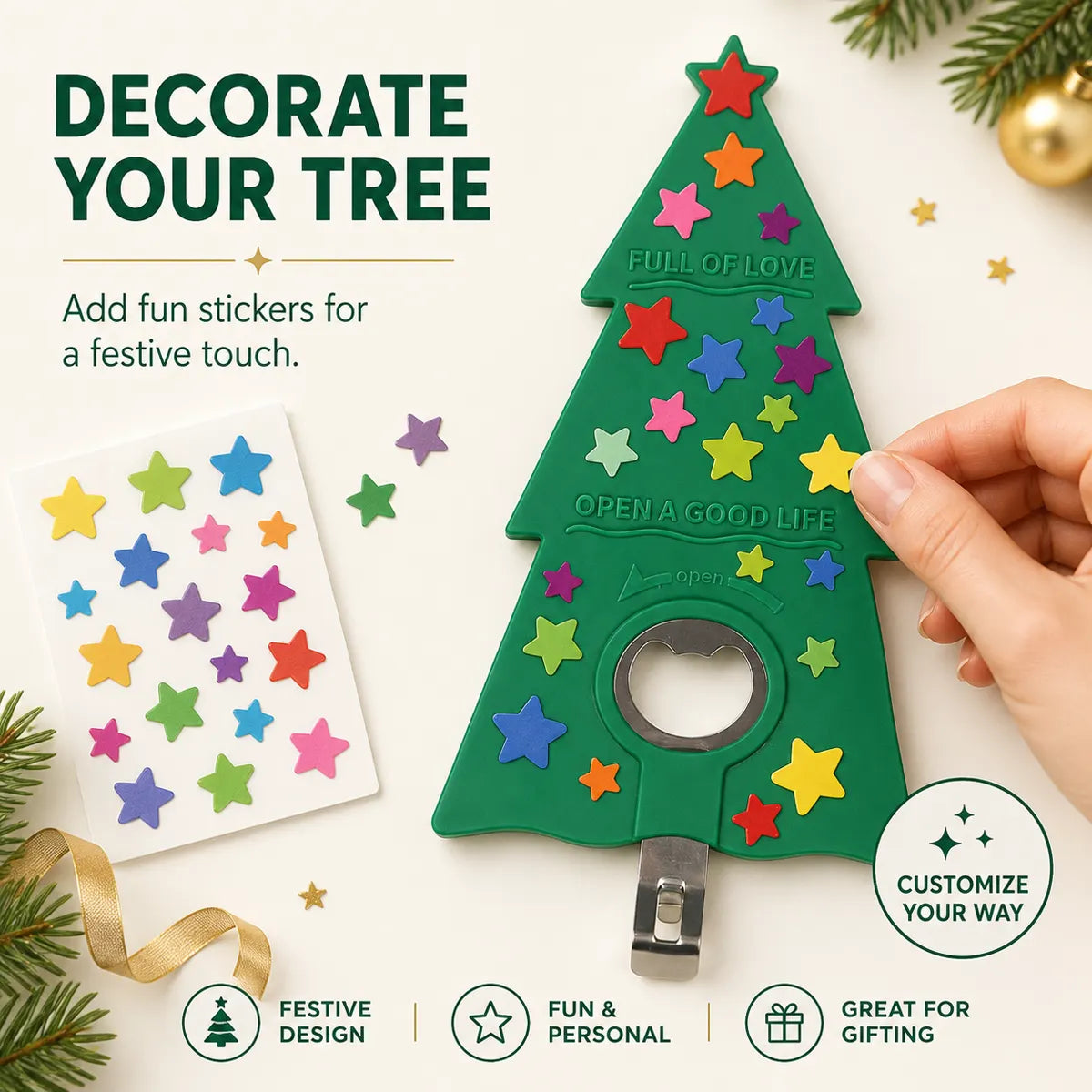 GripTree®-CHRISTMAS TREE Multi-Function Bottle & Can Opener
