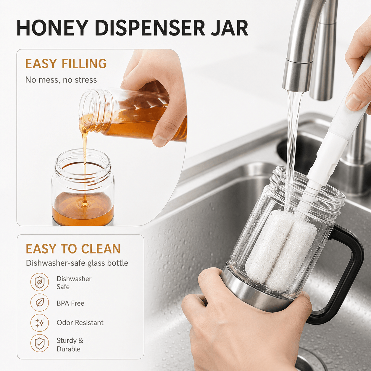 No More Sticky Honey Bottles