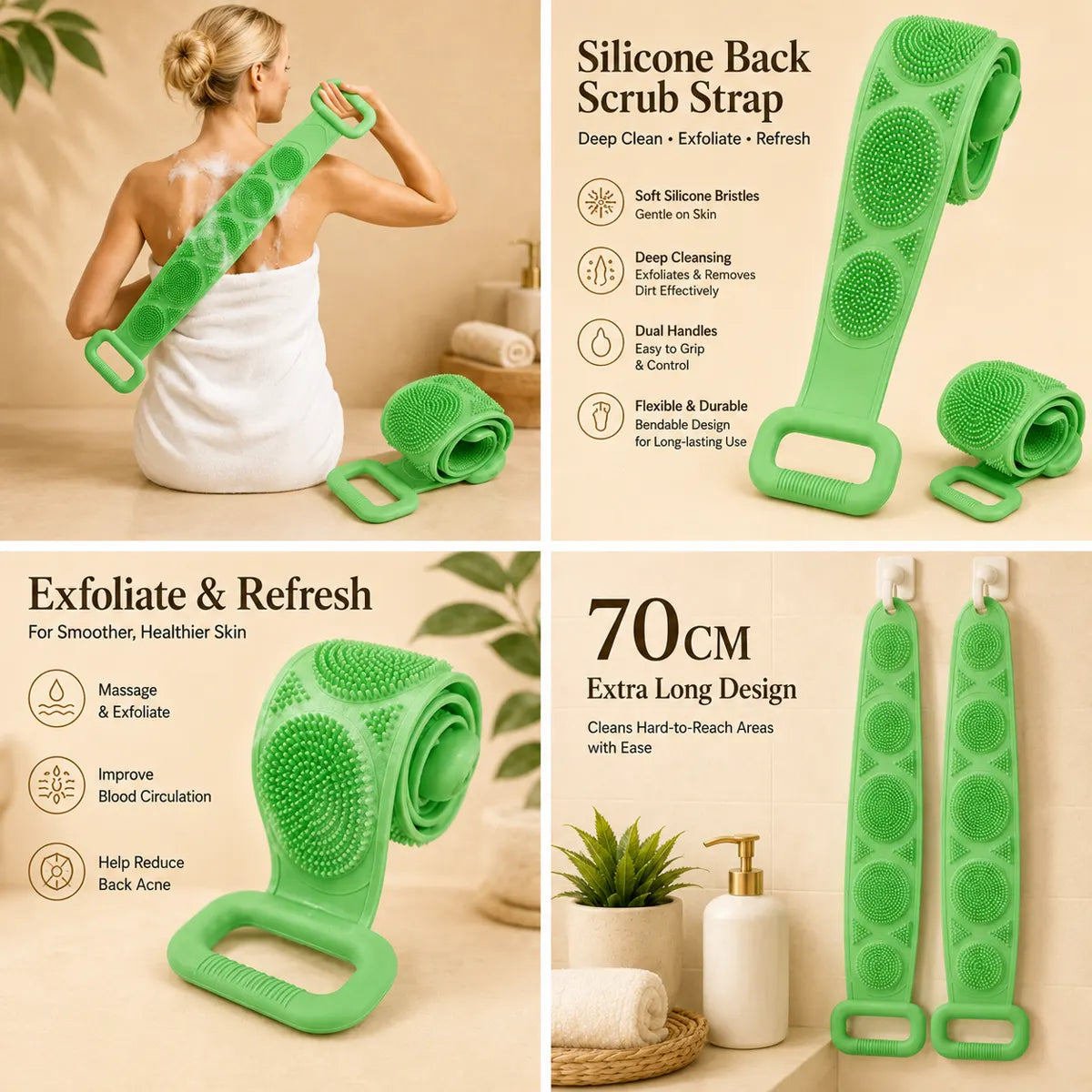 🔥Exclusive 70% OFF – Double-Sided Bath Brush – Limited-Time Deal